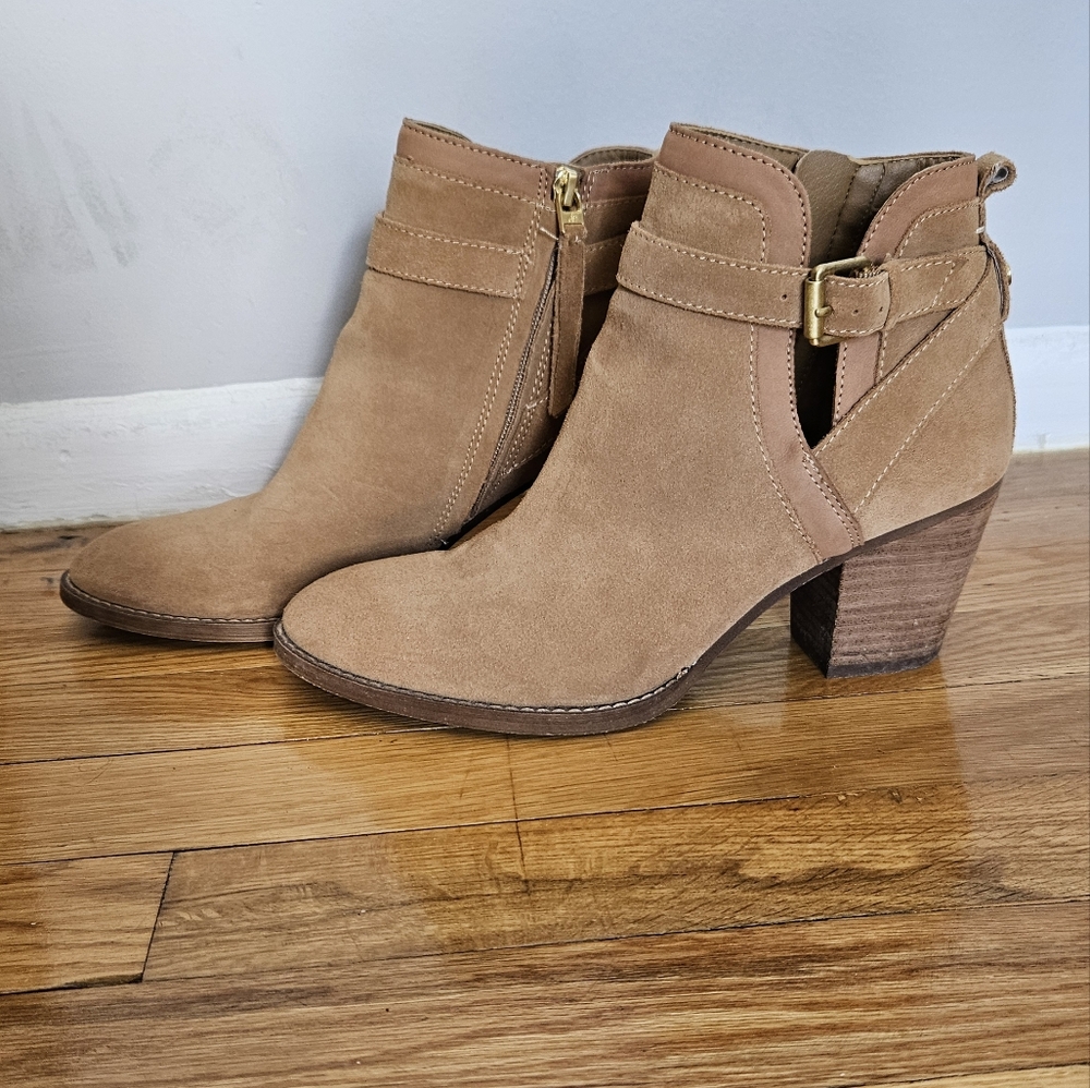 Sam Edelman Maurine Ankle Boot, Golden Caramel Suede, sz 9